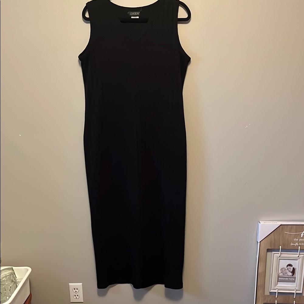 VINTAGE 90s - Mary Rose Black Sleeveless Sheath Midi Dress